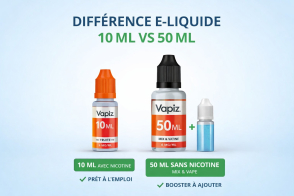 Quelle est la différence entre un e-liquide 10 ml et un e-liquide 50 ml ?